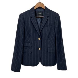J. Crew Navy Pinstripe Blazer with Gold Buttons
